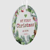 Mijn eerste kerst als oma Wintergroen Ornament (voorkant)