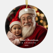 Mijn eerste kerst als opa familie foto keramisch ornament (Voorkant)