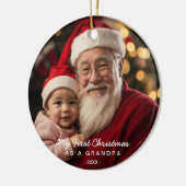 Mijn eerste kerst als opa familie foto keramisch ornament (Links)