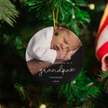 Mijn eerste kerst als opa foto keramisch ornament<br><div class="desc">Een eenvoudig en modern ontwerp voor deze foto ornament cadeau. Aanpassen met uw favoriete baby-afbeelding. U kunt ook gemakkelijk de kleur van het lettertype naar wens wijzigen. Perfect om je eerste kerst als opa te vieren.</div>