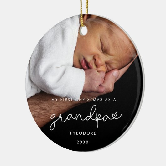 Mijn eerste kerst als opa foto keramisch ornament (Links)