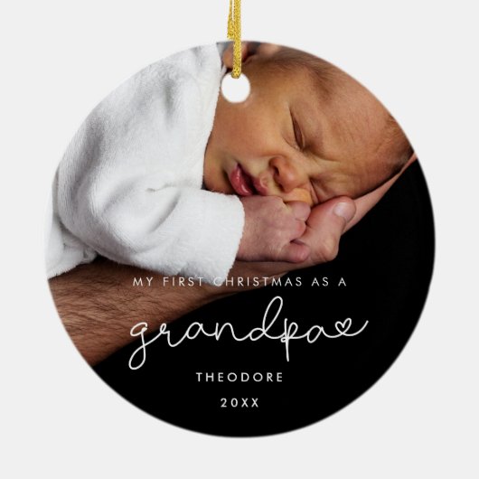 Mijn eerste kerst als opa foto keramisch ornament (Achterkant)