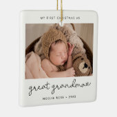 Mijn eerste kerst als overgrootmoeder foto keramisch ornament (Rechts)