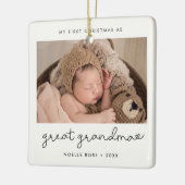 Mijn eerste kerst als overgrootmoeder foto keramisch ornament (Links)