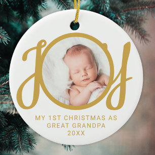 Mijn eerste kerst als overgrootvader Foto Goud Keramisch Ornament