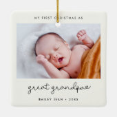 Mijn eerste kerst als overgrootvader foto keramisch ornament (Achterkant)