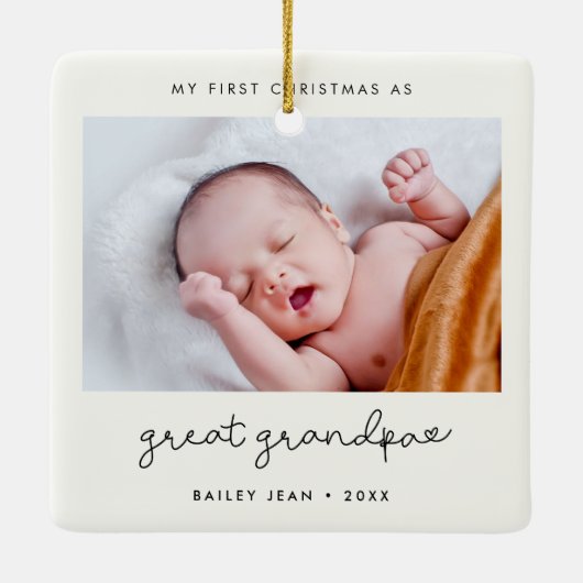 Mijn eerste kerst als overgrootvader foto keramisch ornament (Achterkant)
