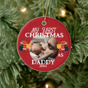 Mijn eerste kerst als papa gepersonaliseerde nieuw keramisch ornament