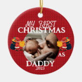 Mijn eerste kerst als papa gepersonaliseerde nieuw keramisch ornament (Voorkant)