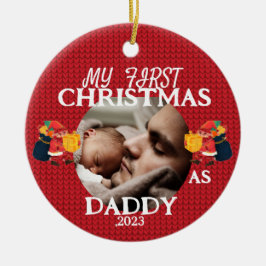 Mijn eerste kerst als papa gepersonaliseerde nieuw keramisch ornament