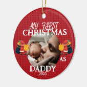 Mijn eerste kerst als papa gepersonaliseerde nieuw keramisch ornament (Links)