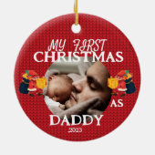 Mijn eerste kerst als papa gepersonaliseerde nieuw keramisch ornament (Achterkant)