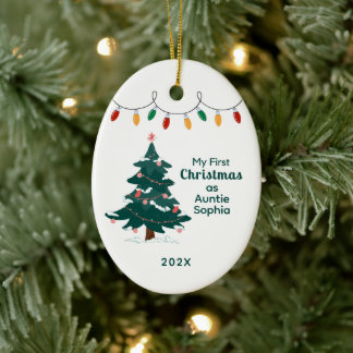 Mijn eerste kerst als tante gepersonaliseerd keramisch ornament