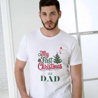 Mijn eerste kerst als vader aangepaste naam famili t-shirt