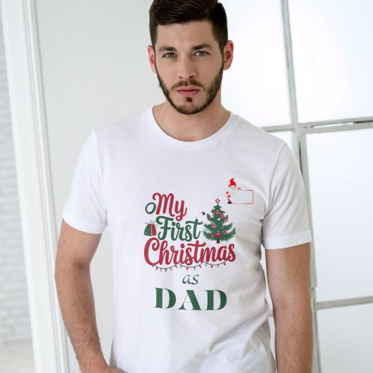 Mijn eerste kerst als vader aangepaste naam famili t-shirt
