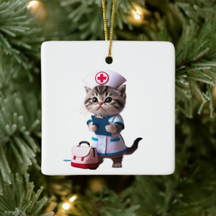 Mijn eerste kerst als verpleegster Persoonlijke Keramisch Ornament