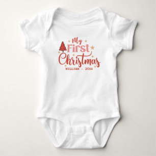 Mijn eerste kerst Baby 1e Kerstmis aangepaste naam Romper