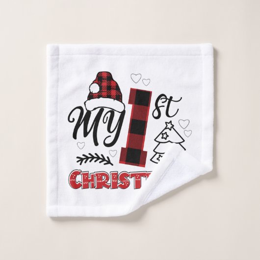 Mijn eerste kerst baby 1e Kerstmis Washandje (Wasdoekje)