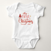 Mijn eerste kerst Baby 1st Xmas aangepaste naam Romper (Voorkant)