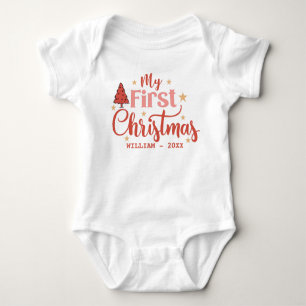 Mijn eerste kerst Baby 1st Xmas aangepaste naam Romper