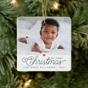 Mijn Eerste Kerst Baby 2 Foto's Keramisch Ornament