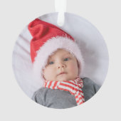 Mijn eerste kerst Baby 2 foto's Naam Jaar Ornament (achterkant)
