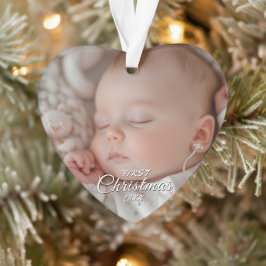 Mijn eerste kerst Baby aangepaste foto hartvormig Ornament