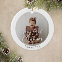 Mijn Eerste Kerst Baby Aangepaste Foto Modern