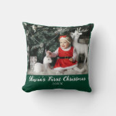 Mijn eerste kerst Baby Custom Photo Script Eenvoud Kussen (Voorkant)