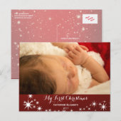 Mijn eerste kerst - Baby Eerste kerstfoto Feestdagenkaart (Voorkant / Achterkant)