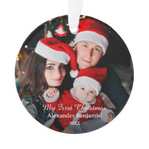 Mijn eerste Kerst Baby Family Photo Custom