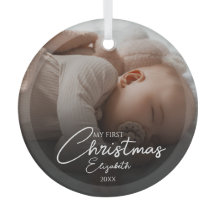 Mijn eerste kerst baby foto elegante script