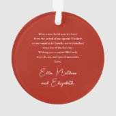 Mijn eerste kerst baby foto elegante script ornament (achterkant)