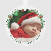 Mijn eerste kerst Baby foto Floral Ornament (voorkant)