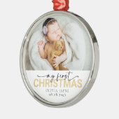 Mijn eerste kerst Baby foto Keepsake Metalen Ornament (Links)
