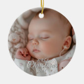 Mijn eerste kerst Baby foto Keramisch Ornament (Voorkant)
