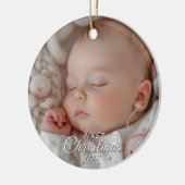 Mijn eerste kerst Baby foto Keramisch Ornament (Links)