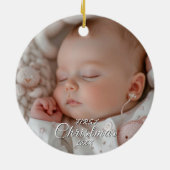 Mijn eerste kerst Baby foto Keramisch Ornament (Achterkant)