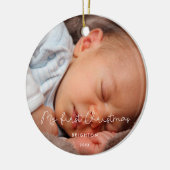 Mijn eerste kerst baby foto keramisch ornament (Links)