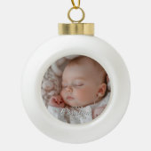 Mijn eerste kerst Baby foto Keramische Bal Ornament (Voorkant)