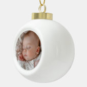 Mijn eerste kerst Baby foto Keramische Bal Ornament (Rechts)