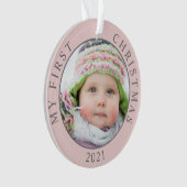 Mijn eerste kerst Baby foto met het jaar Ornament (voorkant)