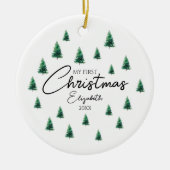 Mijn eerste kerst Baby foto Modern Elegant Keramisch Ornament (Voorkant)