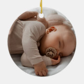 Mijn eerste kerst Baby foto Modern Elegant Keramisch Ornament (Achterkant)