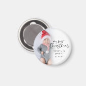 Mijn eerste kerst Baby foto naam jaar Magneet (Voorkant / Achterkant)