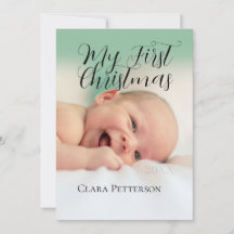 Mijn eerste kerst baby foto naam jaar modern