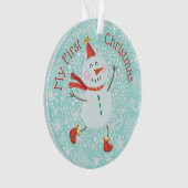 Mijn eerste kerst Baby foto sneeuwvlokken Ornament (voorkant)