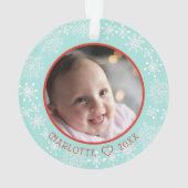 Mijn eerste kerst Baby foto sneeuwvlokken Ornament (achterkant)