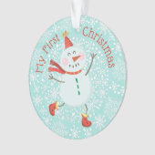 Mijn eerste kerst Baby foto sneeuwvlokken Ornament (voorkant)