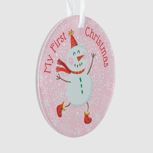 Mijn eerste kerst Baby foto sneeuwvlokken Ornament (voorkant)